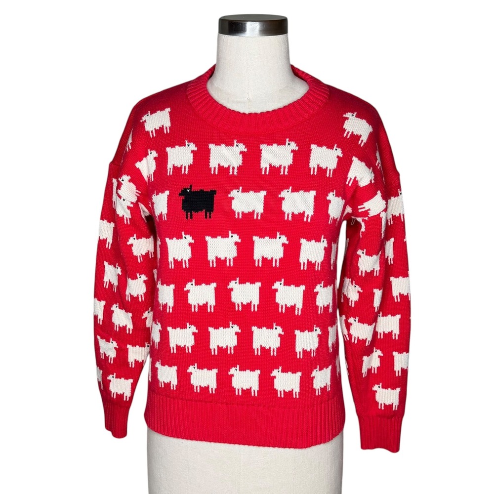WARM & WONDERFUL Diana Edition Black Sheep Sweater Red Women's Size Medium Slim